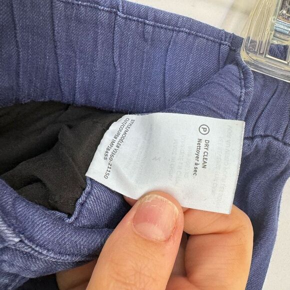 Vince Women's Blue Elastic Waist Belted Linen Blend Trousers Slim Pants Size 2 - Picture 7 of 14